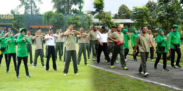 Danrem  Olah Raga Bersama Dengan Pangdam IV/Diponegoro